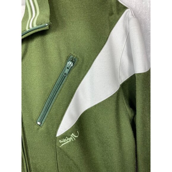 Y2K Quicksilver Jacket Green & White Track Full Zip Hoodless 2000s Size S/P - Picture 5 of 12
